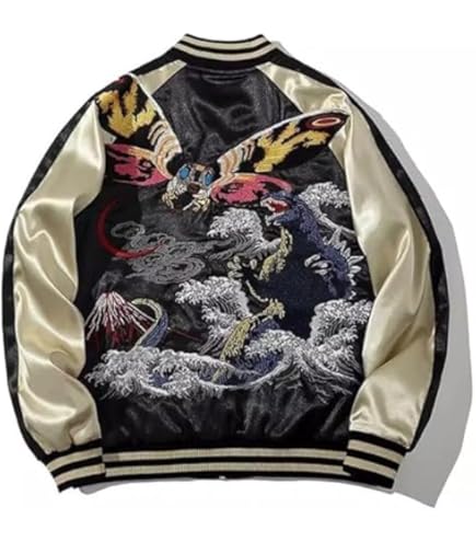 Amazon.co.jp: Moanimo（モアニモ）スカジャン ジャケット 横須賀 怪獣